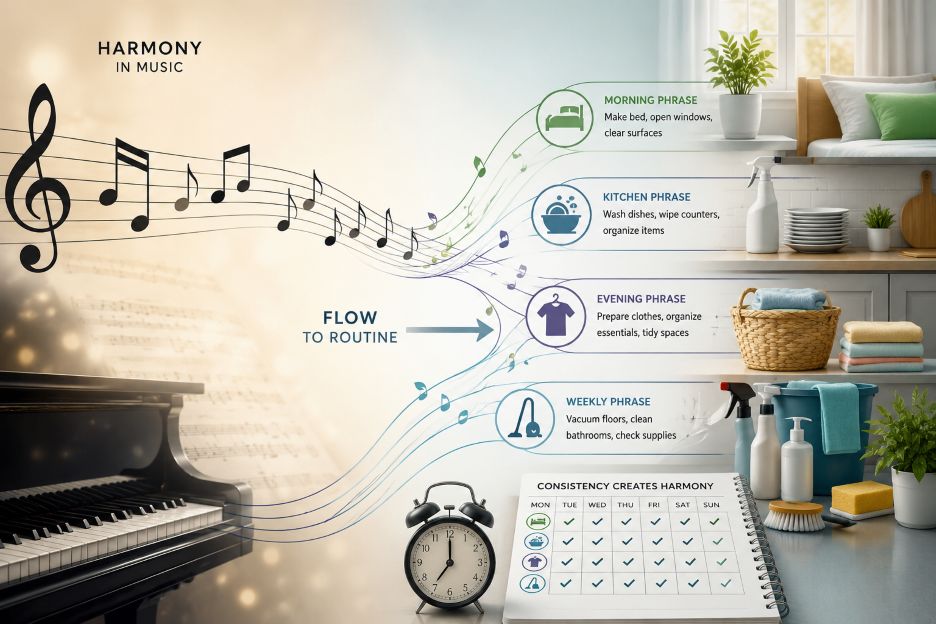 harmony in music flow to routine